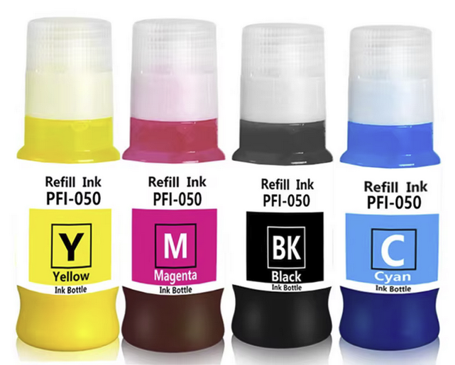 Compatible Canon PFI-050 Full Set of 4 Ink Bottles (Black/Cyan/Magenta/Yellow)